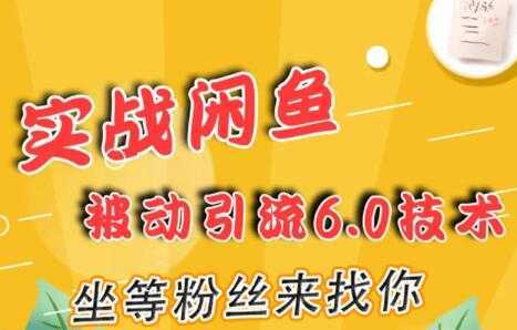 闲鱼被动引流技术6.0，坐等粉丝来找你，实战培训课程视频-水母智库