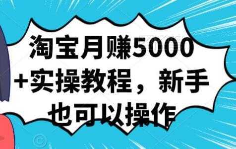 淘宝月赚5000+实操教程，新手也可以操作-水母智库