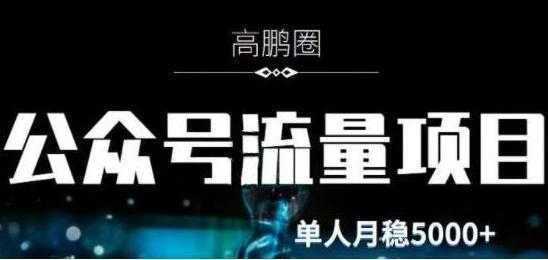 高鹏圈《公众号流量主暴利撸收益项目》空闲时间操作单人月入过万-水母智库