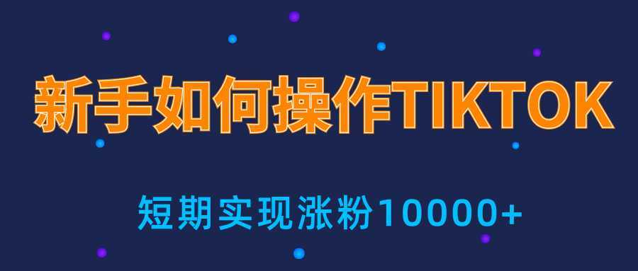图片[1]-新手小白操作TIKTOK，3天从0到10000粉丝撸美金实战分享-水母智库