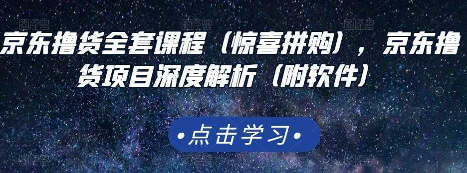 京东撸货全套课程（惊喜拼购），京东撸货项目深度解析（附软件）-水母智库