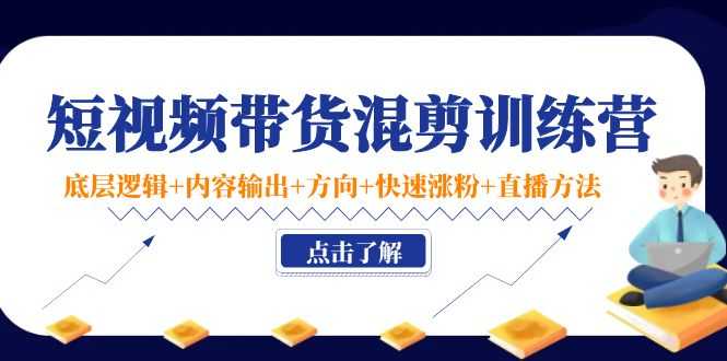 短视频带货混剪训练营：底层逻辑+内容输出+方向+快速涨粉+直播方法-水母智库