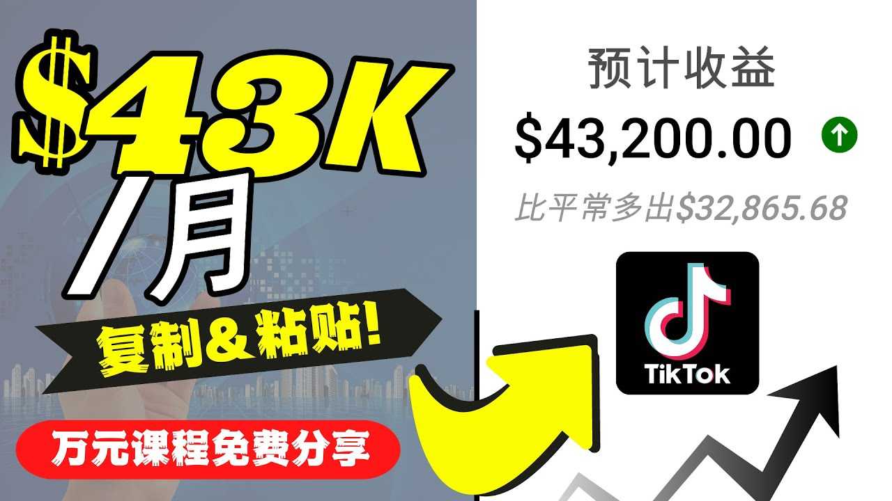 图片[1]-2022抖音国际版Tiktok赚钱项目：每天上传一个视频就轻松月入$43200-水母智库