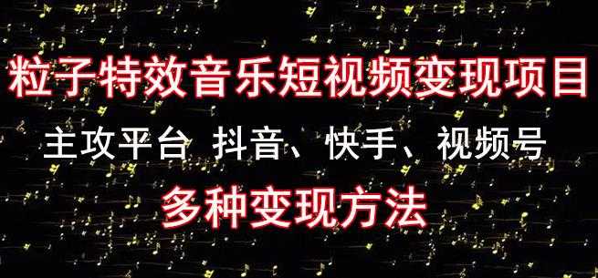图片[1]-黄岛主《粒子特效音乐短视频变现项目》主攻平台抖音、快手、视频号多种变现方法-水母智库