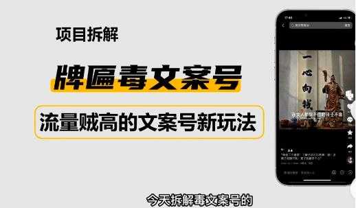 图片[1]-2023抖音快手毒文案新玩法，牌匾文案号，起号快易变现-水母智库