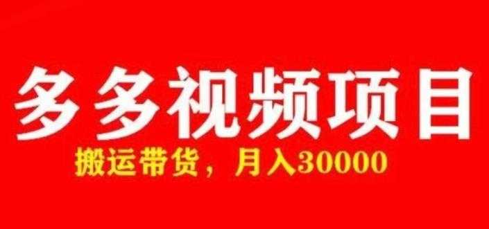图片[1]-多多带货视频快速50爆款拿带货资格，搬运带货，月入30000【全套脚本+详细玩法】-水母智库