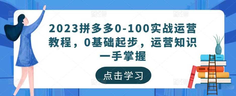 2023拼多多0-100实战运营教程，0基础起步，运营知识一手掌握-水母智库