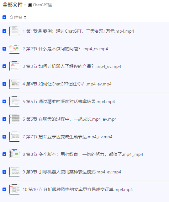 ChatGPT运营秘诀与变现攻略（100节课）-水母智库