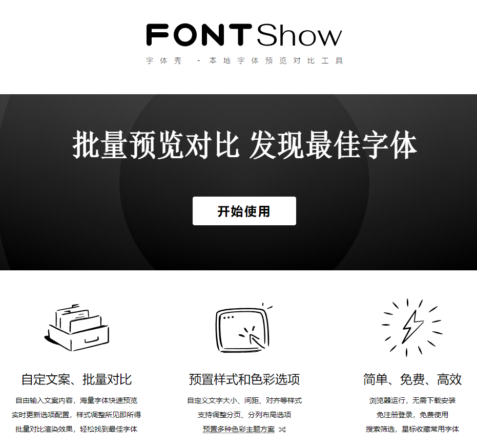 免费字体预览神器推荐：一键批量对比+智能排版工具-FontShow字体秀-水母智库