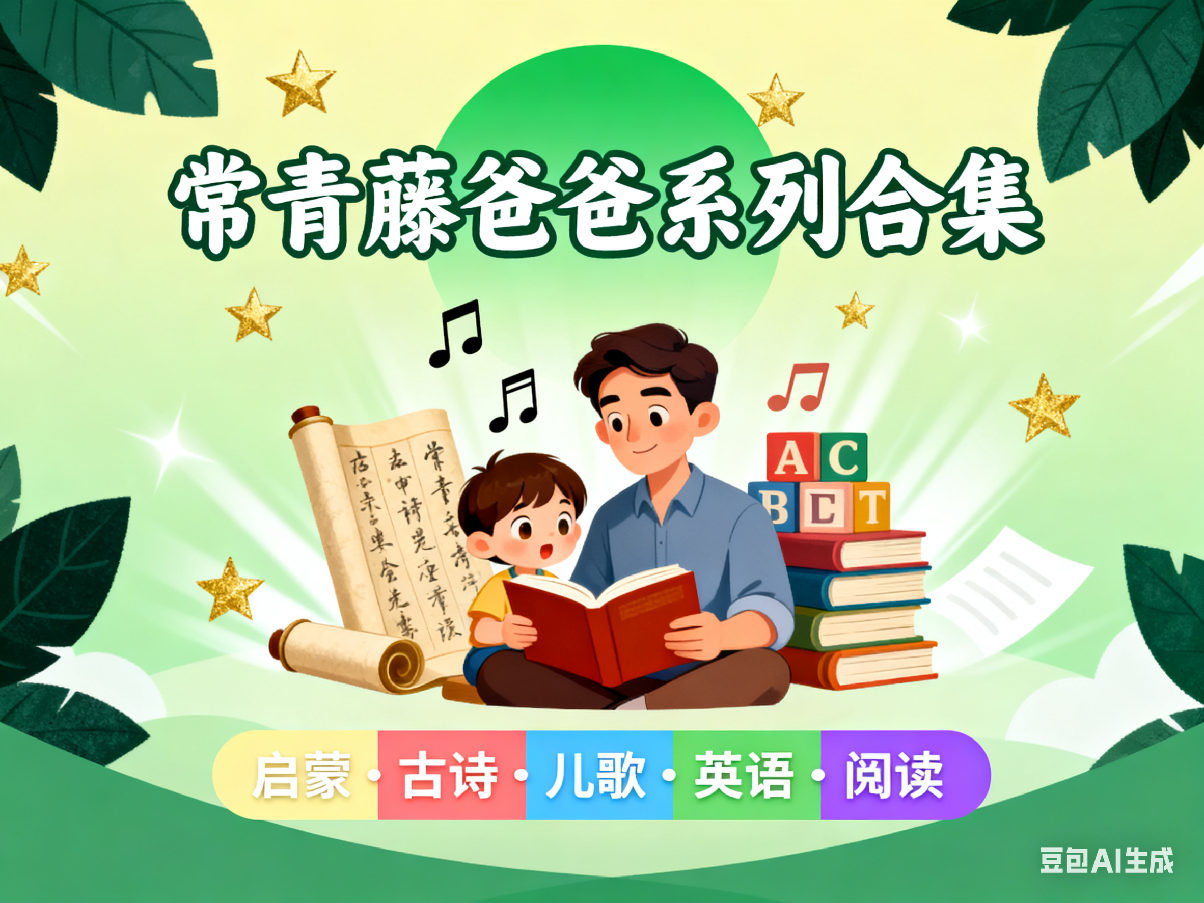 【常青藤爸爸系列合集】（启蒙、古诗、儿歌、英语、阅读等）（视频+PDF）149GB-水母智库