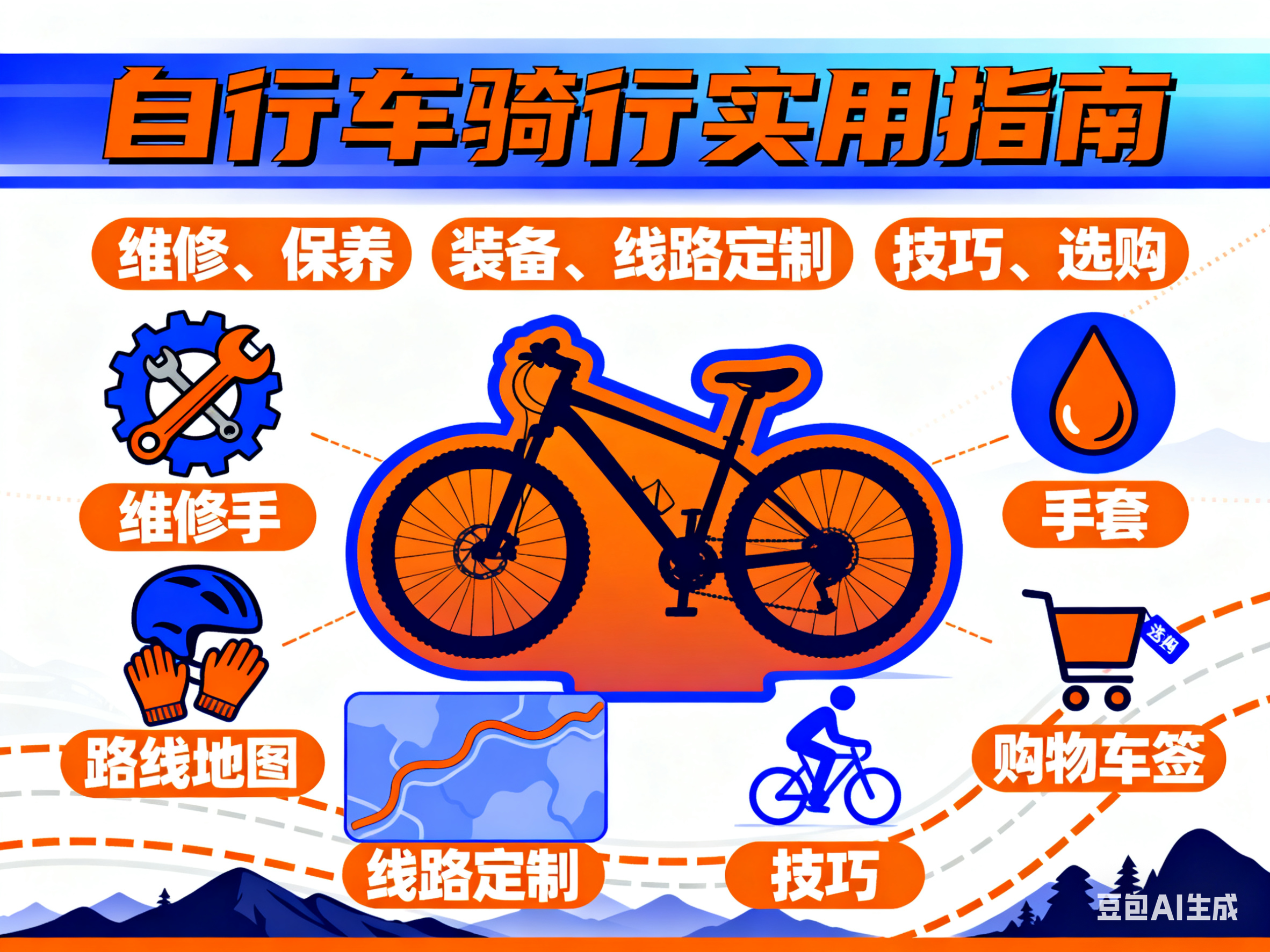 自行车骑行实用指南:选购、维修、保养、装备、骑行技巧与线路定制_高清彩色扫描版-水母智库