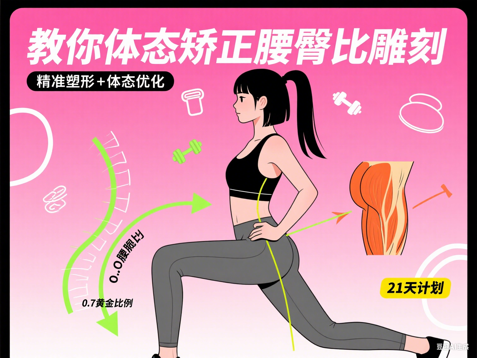 18天教你体态矫正腰臀比雕刻-水母智库